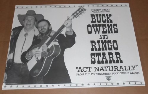 Buck Owens & Ringo Starr 1989 Act Naturally Capitol Records Poster