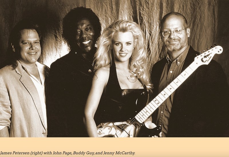 James Petersen (right) with John Page, Buddy Guy, and Jenny McCarthy