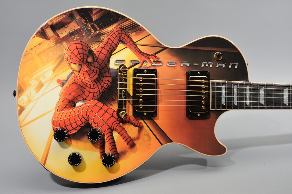 Custom Spiderman Les Paul Guitar  Cool electric guitars, Custom guitar,  Guitar design