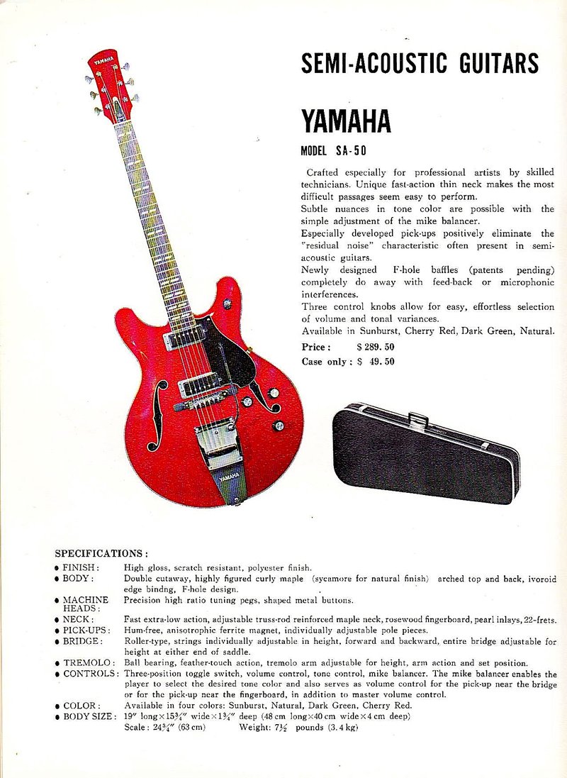 Yamaha SA-50 Catalogue